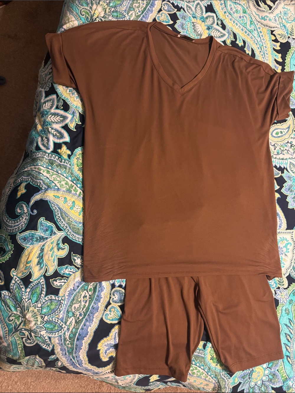 Zenana Outfitters Brown Women's Bike Shorts Set